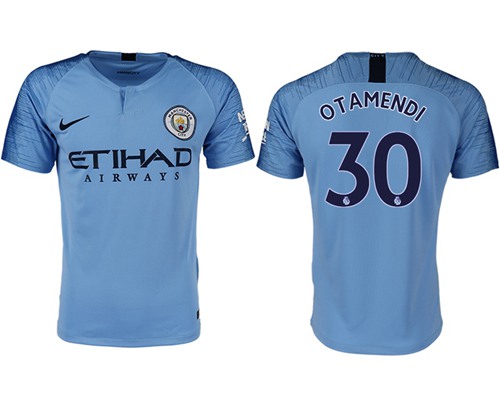 Manchester City #30 Otamendi Home Soccer Club Jersey