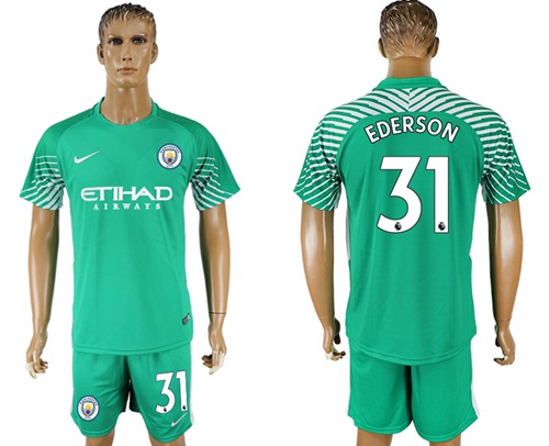 Manchester City #31 Ederson Green Goalkeeper Soccer Club Jersey