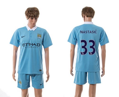 Manchester City #33 Nastasic Blue Home Soccer Club Jersey