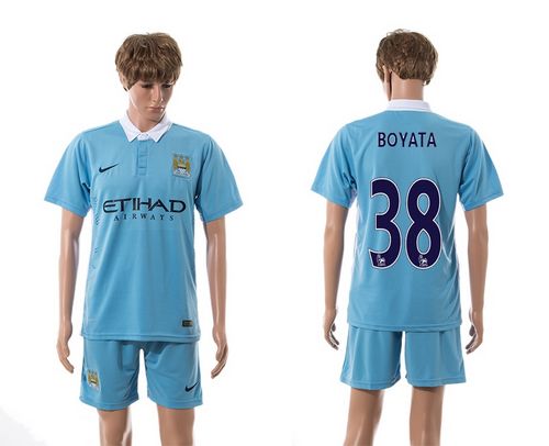 Manchester City #38 Boyata Blue Home Soccer Club Jersey