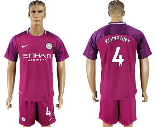 Manchester City #4 Kompany Away Soccer Club Jersey