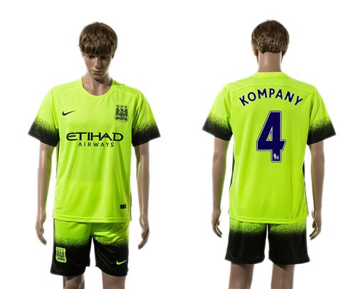 Manchester City #4 Kompany SEC Away Soccer Club Jersey