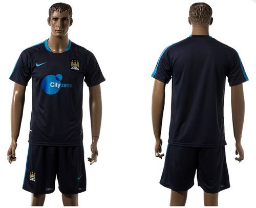 Manchester City Blank Dark Blue Training Soccer Club Jersey
