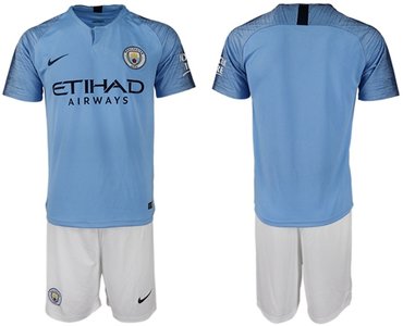 Manchester City Blank Home Soccer Club Jersey
