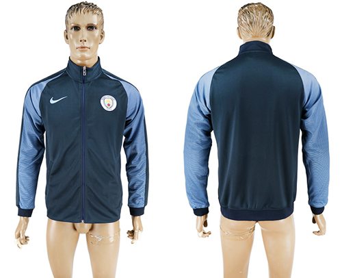 Manchester City Soccer Jackets Dark Blue