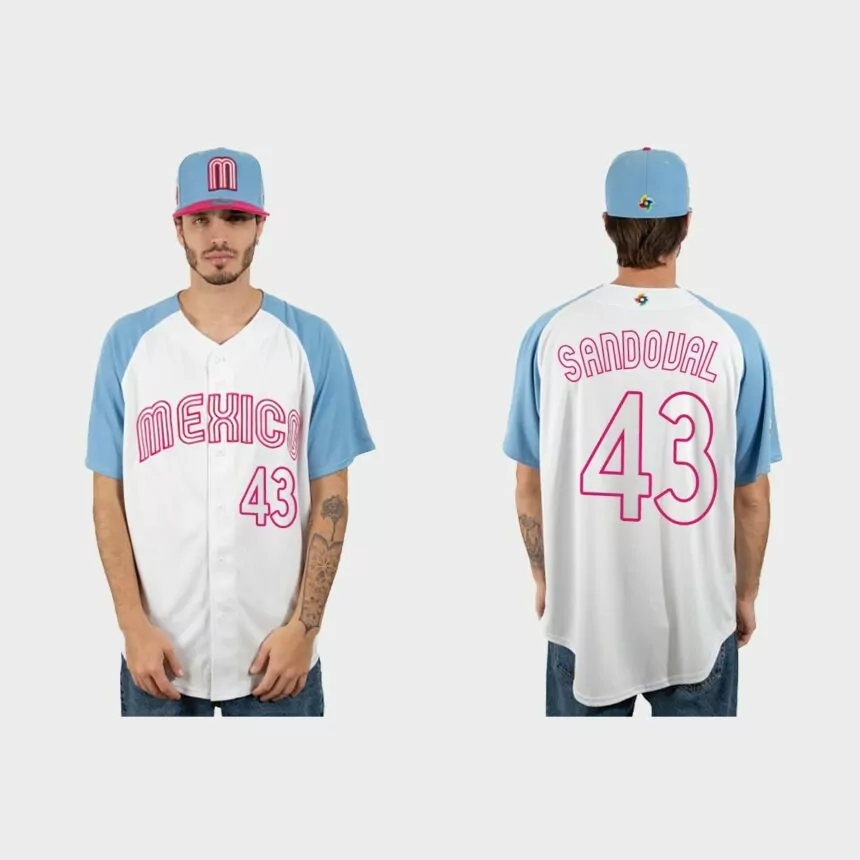 Manny Barreda Mexico Baseball 2023 World Baseball Classic Jersey – White Blue的副本