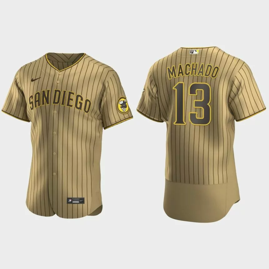 Manny Machado #13 San Diego Padres Tan Brown Authentic 2020 Alternate Jersey