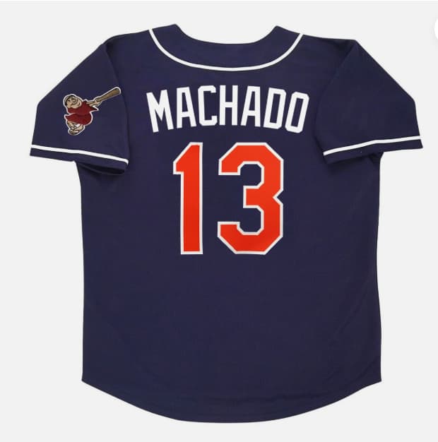 Manny Machado 1998 San Diego Padres Alternate Navy Blue Throwback Men's Jersey