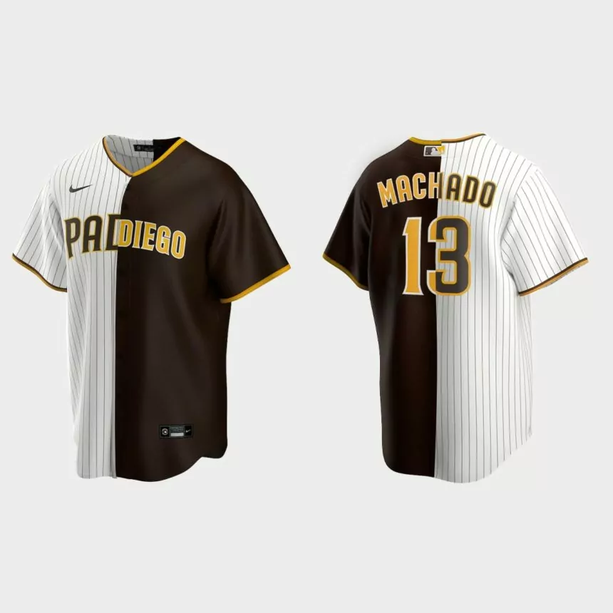 Manny Machado San Diego Padres Split Replica Jersey – White Borwn