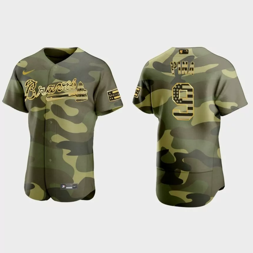 Manny Pina Atlanta Braves 2022 Armed Forces Day Authentic Jersey – Camo