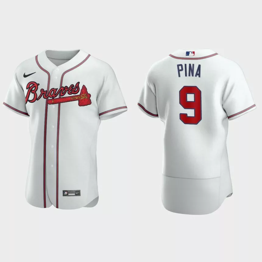 Manny Pina Atlanta Braves Authentic Home Jersey – White