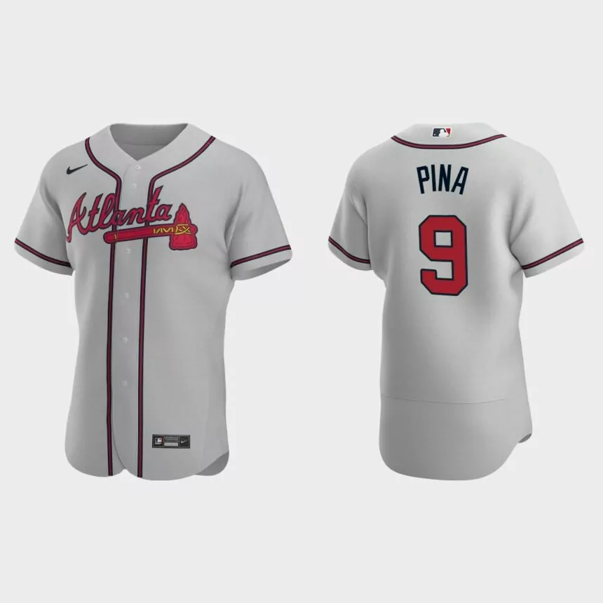 Manny Pina Atlanta Braves Authentic Road Jersey – Gray