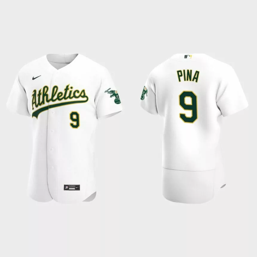 Manny Pina Oakland Athletics Authentic Home Jersey – White