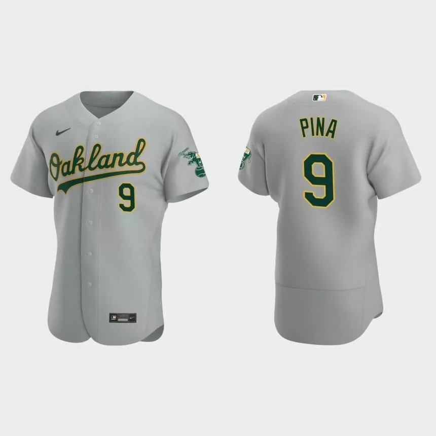 Manny Pina Oakland Athletics Authentic Road Jersey – Gray