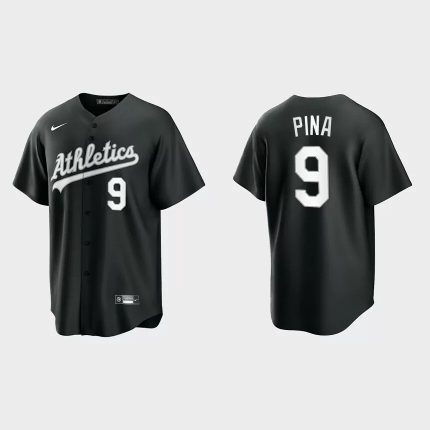 Manny Pina Oakland Athletics Replica Official Jersey – Black White