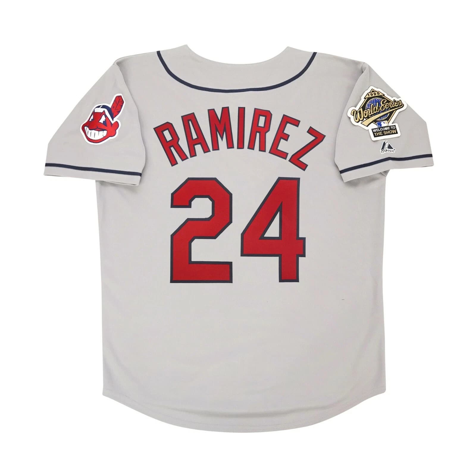 Manny Ramirez 1995 Cleveland Indians World Series Grey Road Jersey