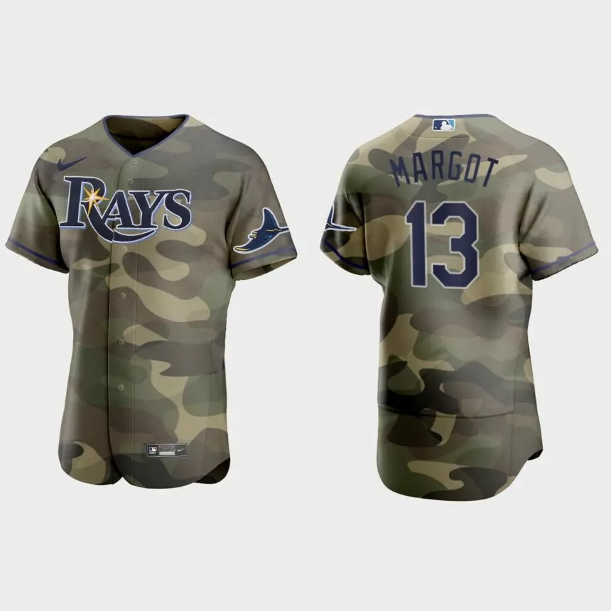 Manuel Margot Tampa Bay Rays 2021 National Armed Forces Day Authentic Jersey – Camo
