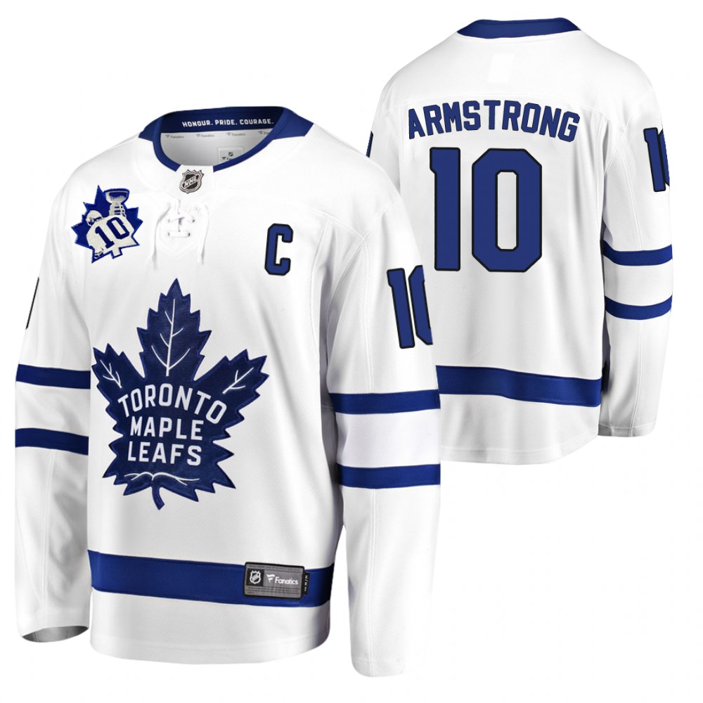Maple Leafs #10 George Armstrong White Memorial patch Jersey