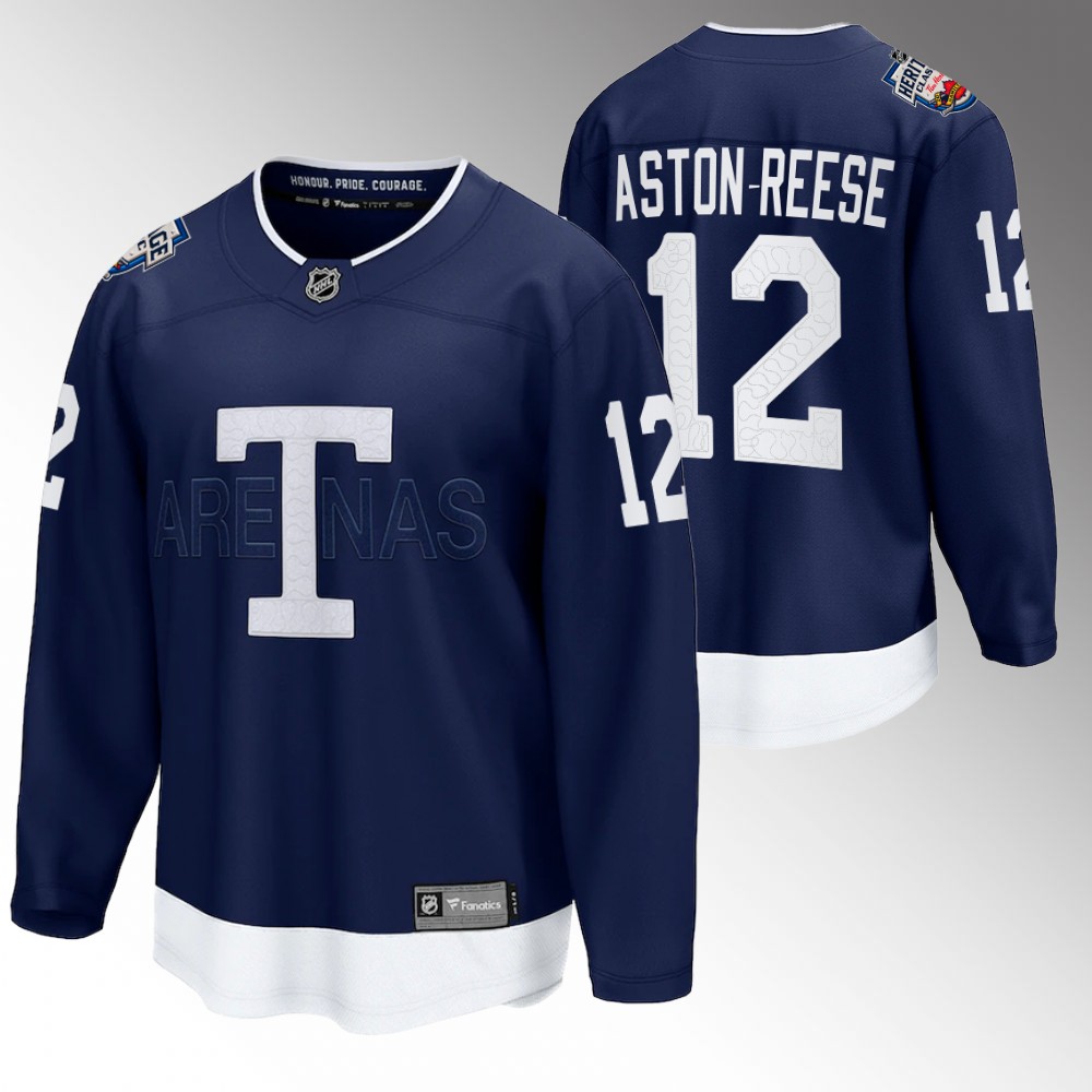 Maple Leafs #12 Zach Aston-Reese Navy 2022 Heritage Classic Jersey