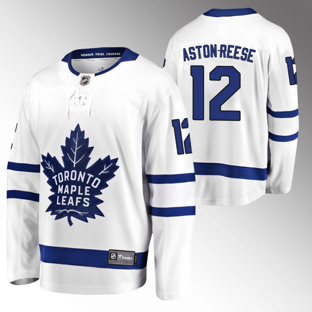 Maple Leafs #12 Zach Aston-Reese White Away Jersey