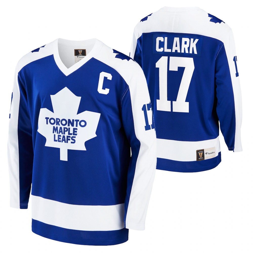 Maple Leafs #17 Wendel Clark Blue Retired Player Jersey