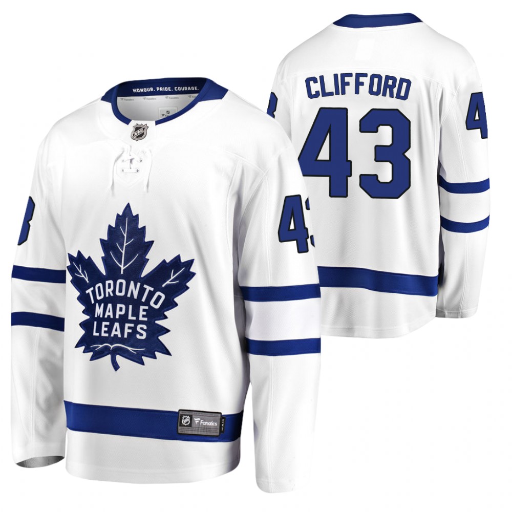 Maple Leafs #43 Kyle Clifford White Away Jersey