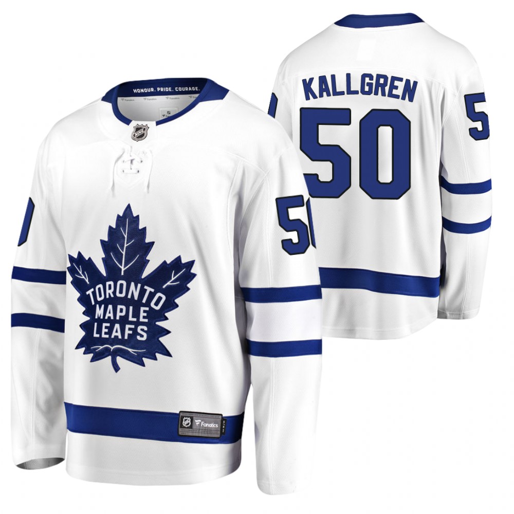 Maple Leafs #50 Erik Kallgren White Away Jersey