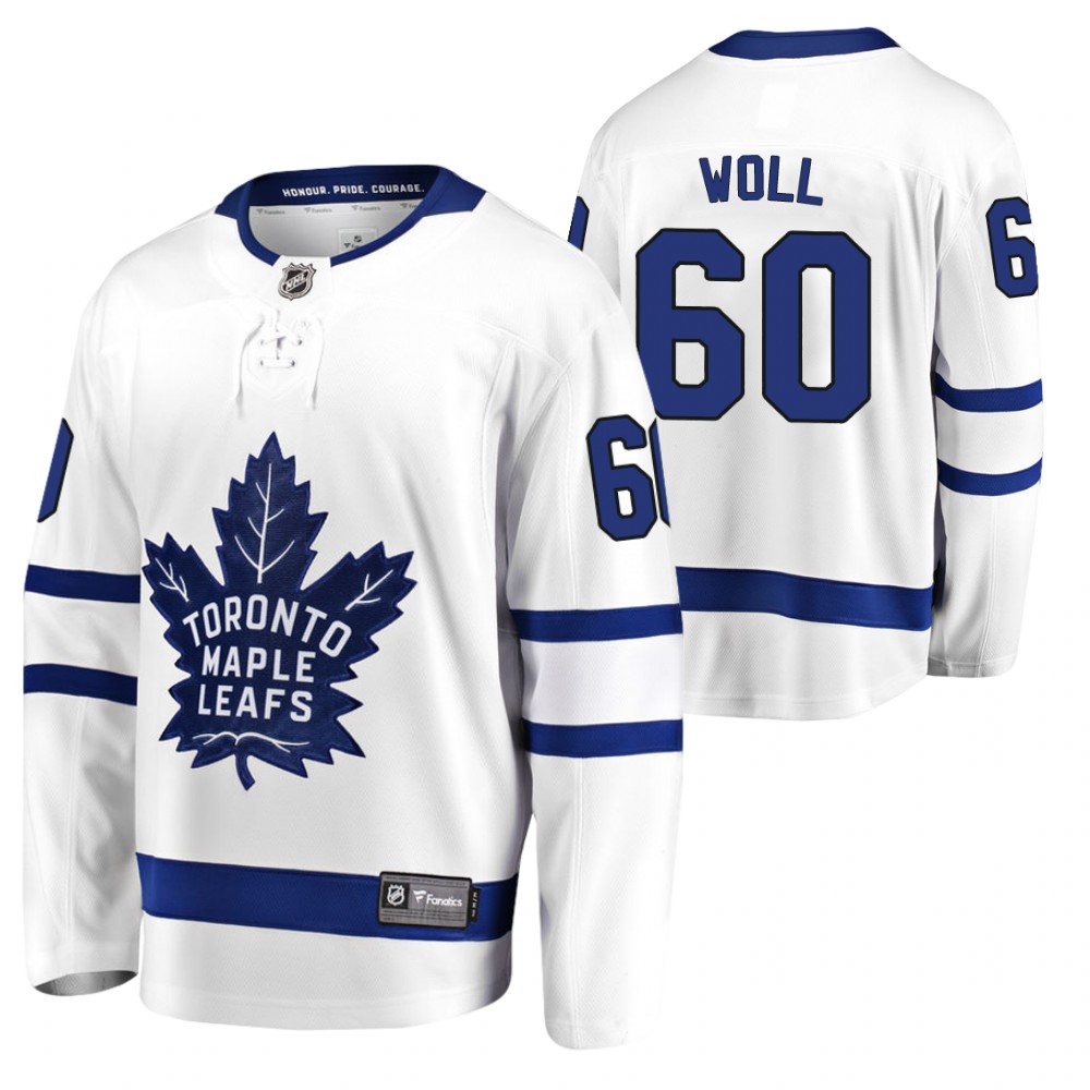 Maple Leafs #60 Joseph Woll White 2021-22 Away Jersey