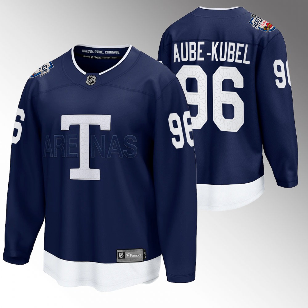 Maple Leafs #96 Nicolas Aube-Kubel Navy 2022 Heritage Classic Jersey