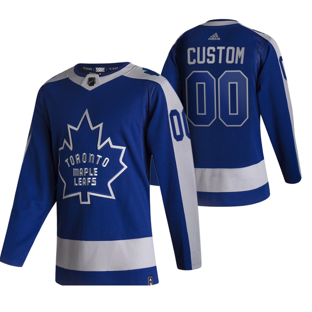 Maple Leafs 2021 Reverse Retro #00 Custom Blue Jersey Special Edition Authentic