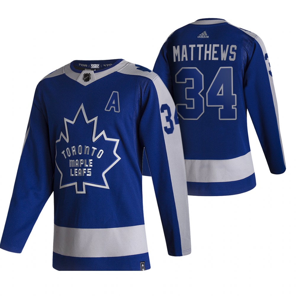 Maple Leafs 2021 Reverse Retro #34 Auston Matthews Blue Jersey Special Edition Authentic