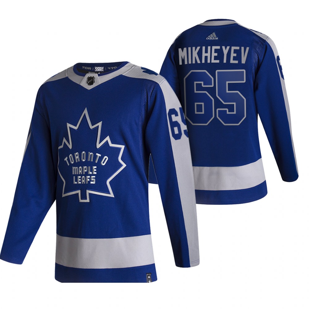Maple Leafs 2021 Reverse Retro #65 Ilya Mikheyev Blue Jersey Special Edition Authentic