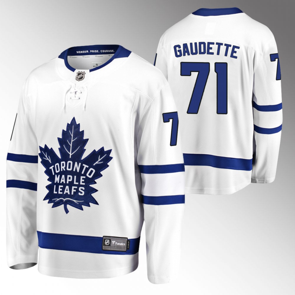 Maple Leafs Adam Gaudette Jersey Away White Breakaway Player Men