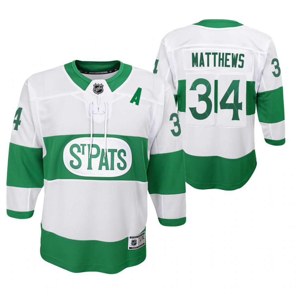 Maple Leafs Auston Matthews 2021 St. Pats Jersey Youth Throwback
