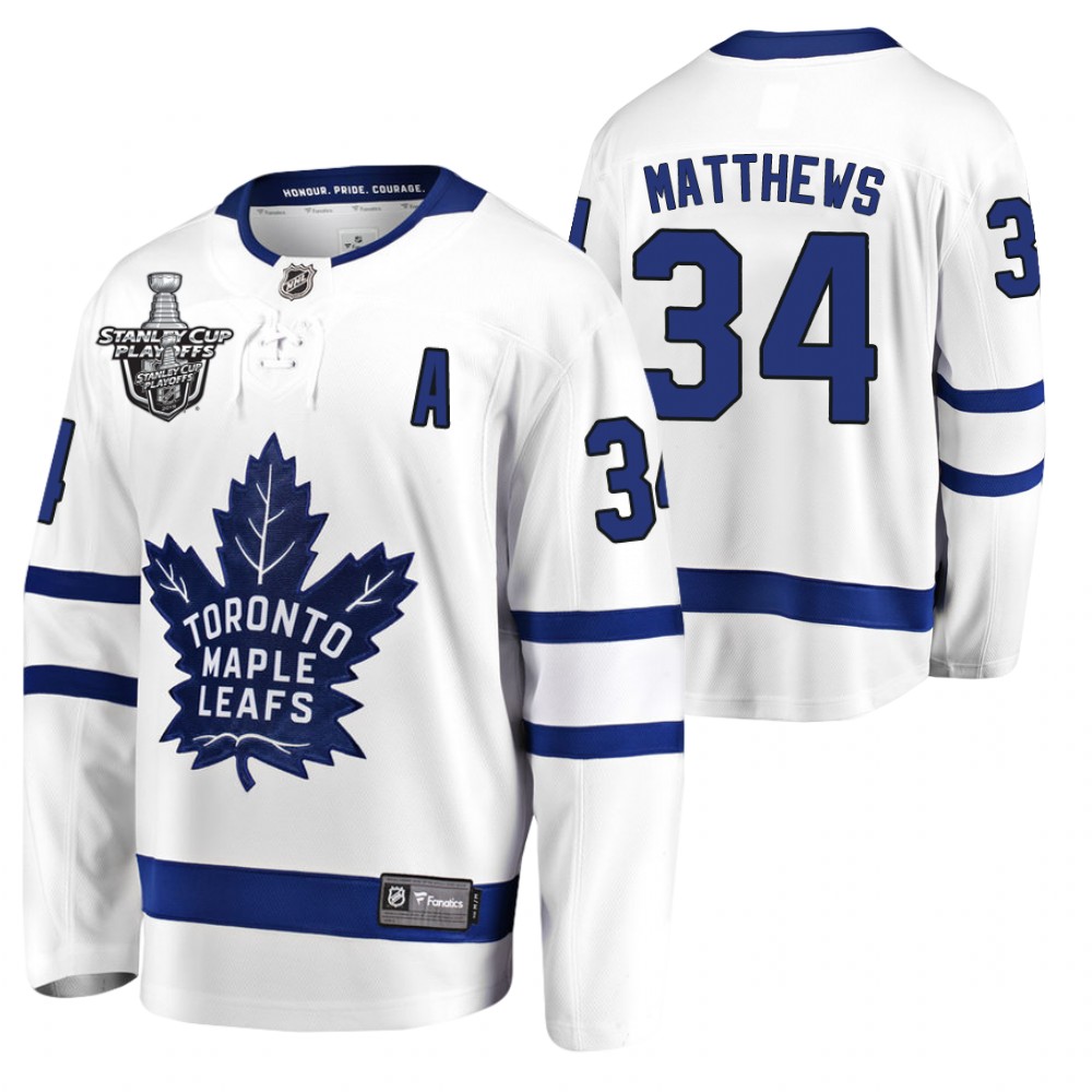Maple Leafs Auston Matthews Jersey 2021 Stanley Cup Playoffs White Men