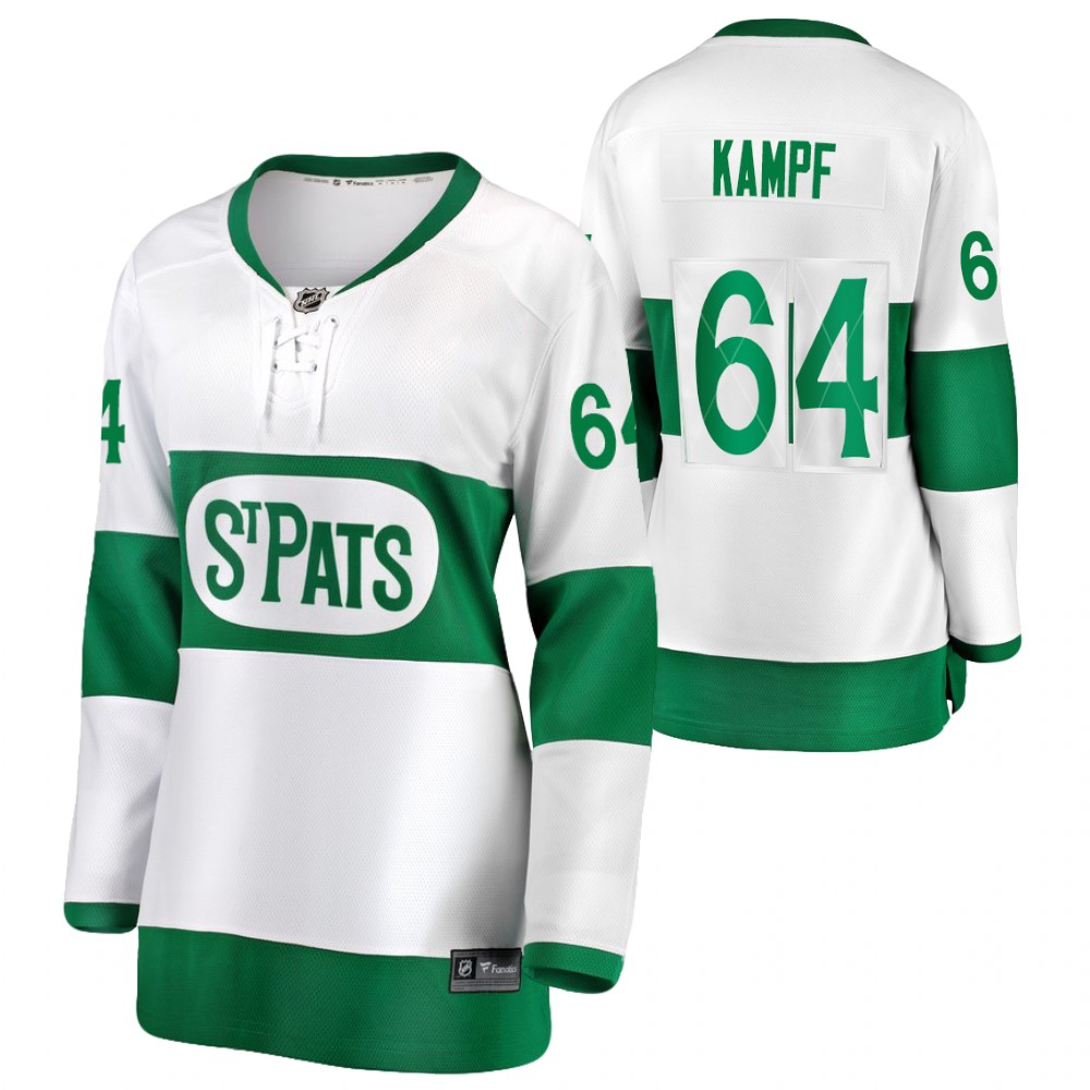 Maple Leafs David Kampf 2022 St. Pats White Women Jersey