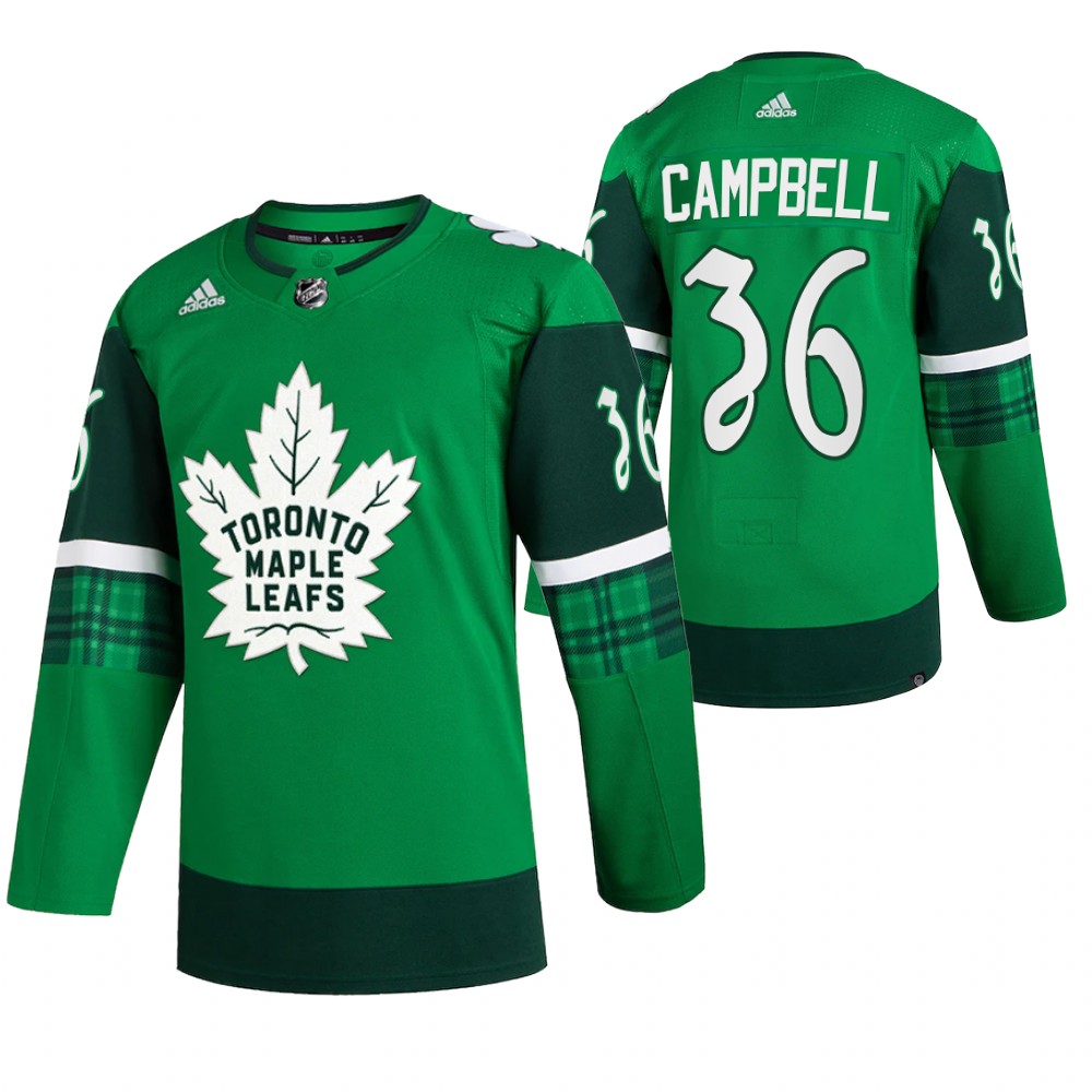Maple Leafs Jack Campbell St. Patrick Green #36 Jersey 2022