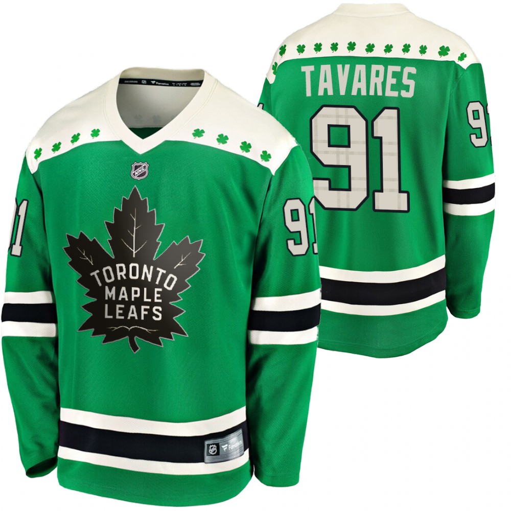 Maple Leafs John Tavares 2020 St Paddy's Day Green #91 Breakaway Jersey