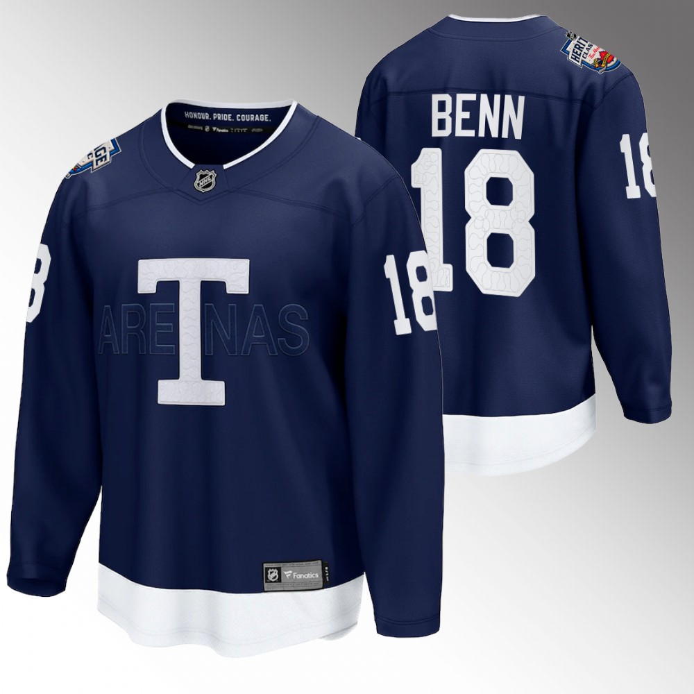 Maple Leafs Jordie Benn Jersey 2022 Heritage Classic Navy Breakaway Player Men