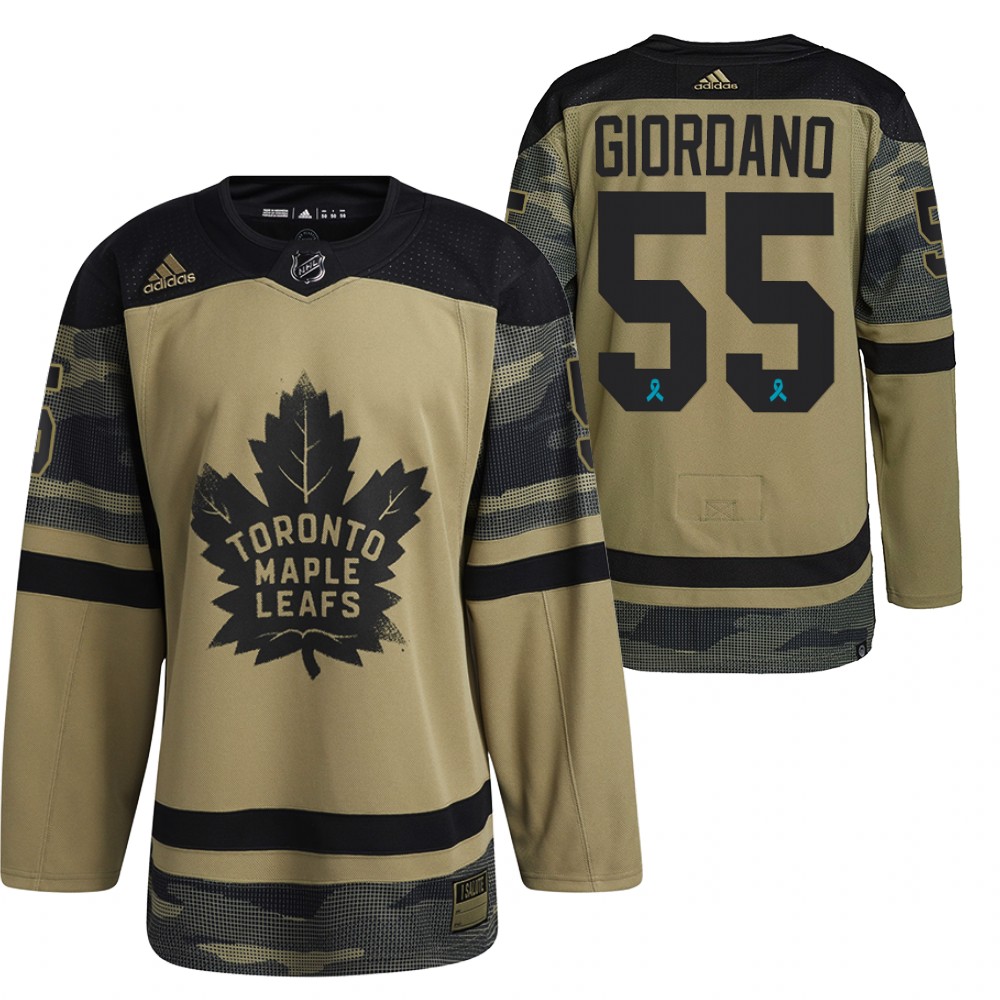 Maple Leafs Mark Giordano 2022 Military Appreciation Camo Warm-Up Jersey