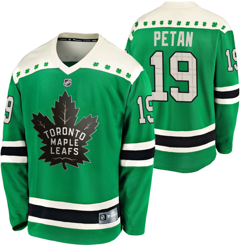 Maple Leafs Nic Petan 2020 St Paddy's Day Green #19 Breakaway Jersey