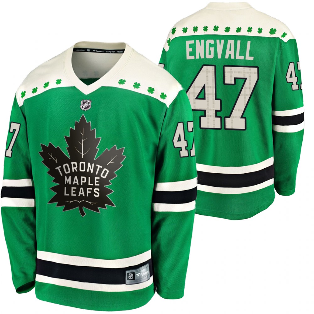 Maple Leafs Pierre Engvall 2020 St Paddy's Day Green #47 Breakaway Jersey
