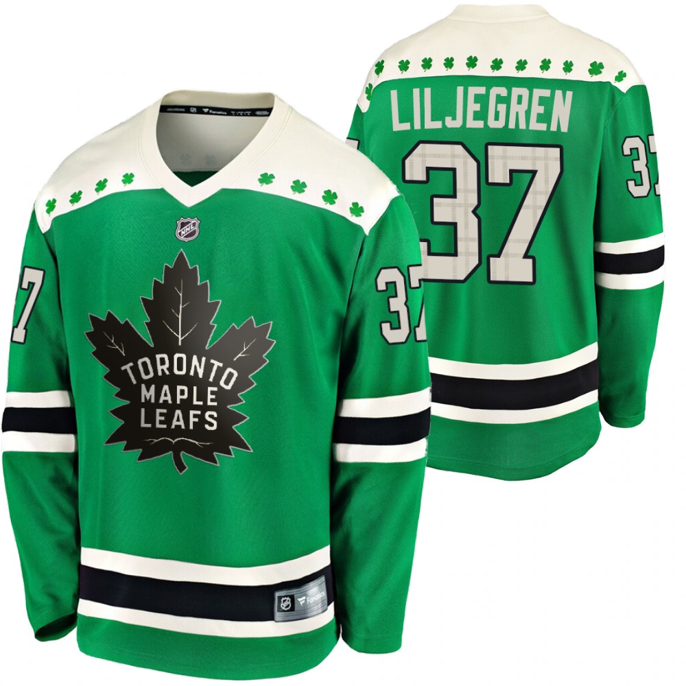 Maple Leafs Timothy Liljegren 2020 St Paddy's Day Green #37 Breakaway Jersey