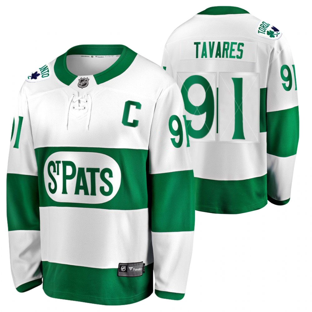 Maple Leafs Toronto St. Patricks Throwback Jersey John Tavares #91 Leafs Forever Green