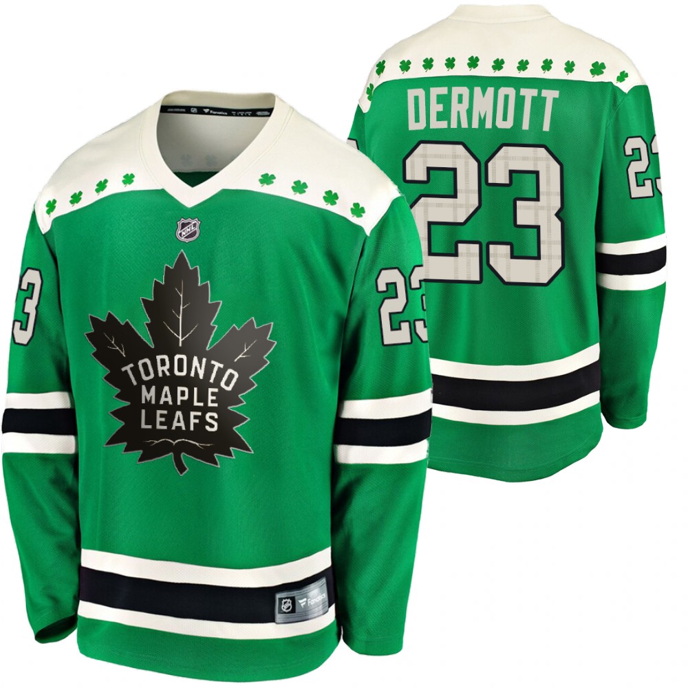 Maple Leafs Travis Dermott 2020 St Paddy's Day Green #23 Breakaway Jersey