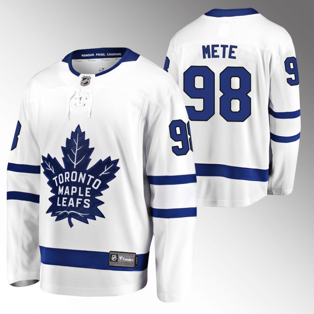 Maple Leafs Victor Mete Jersey Away White Breakaway Player Men