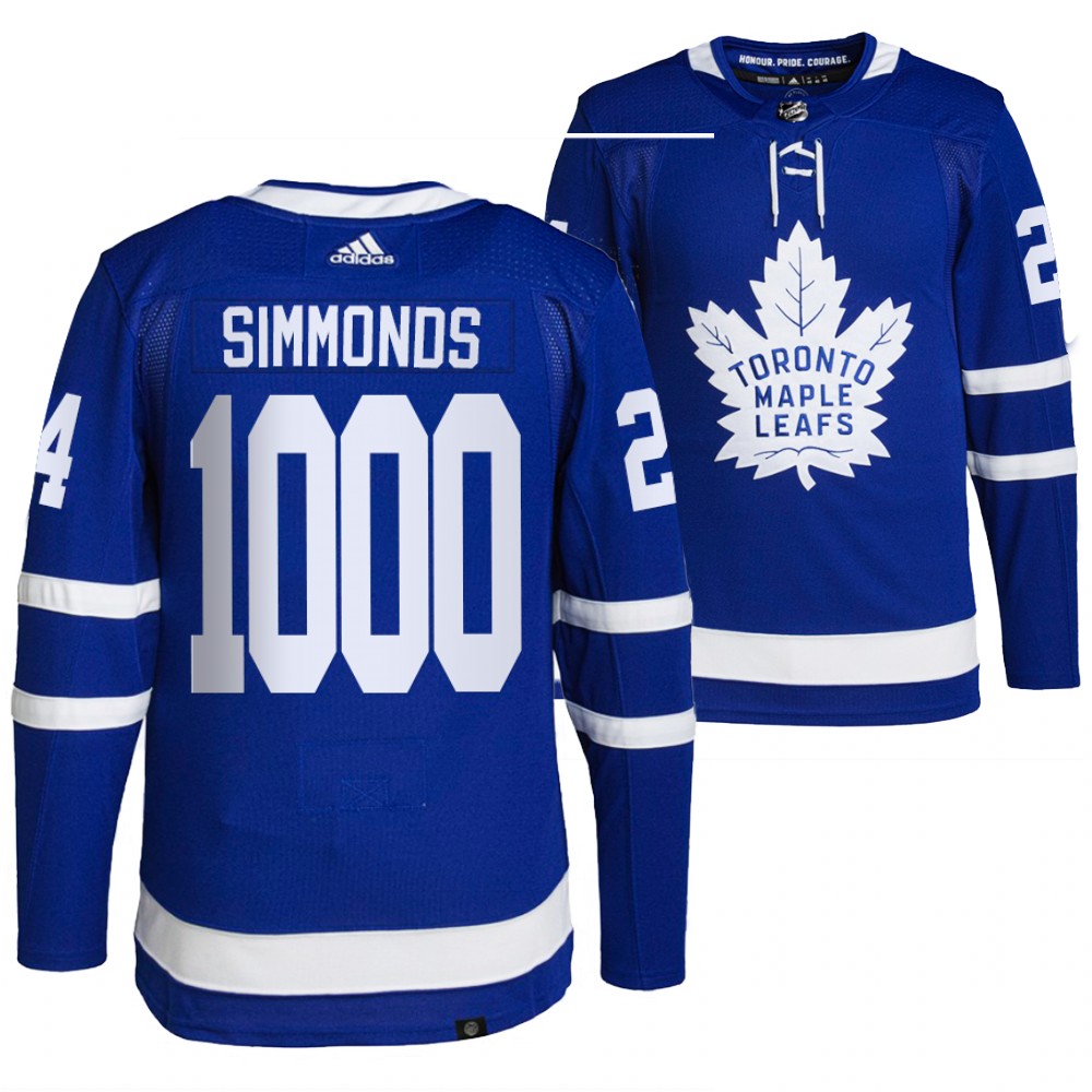 Maple Leafs Wayne Simmonds 1000th Career Game Blue Commemorative Edition Jersey