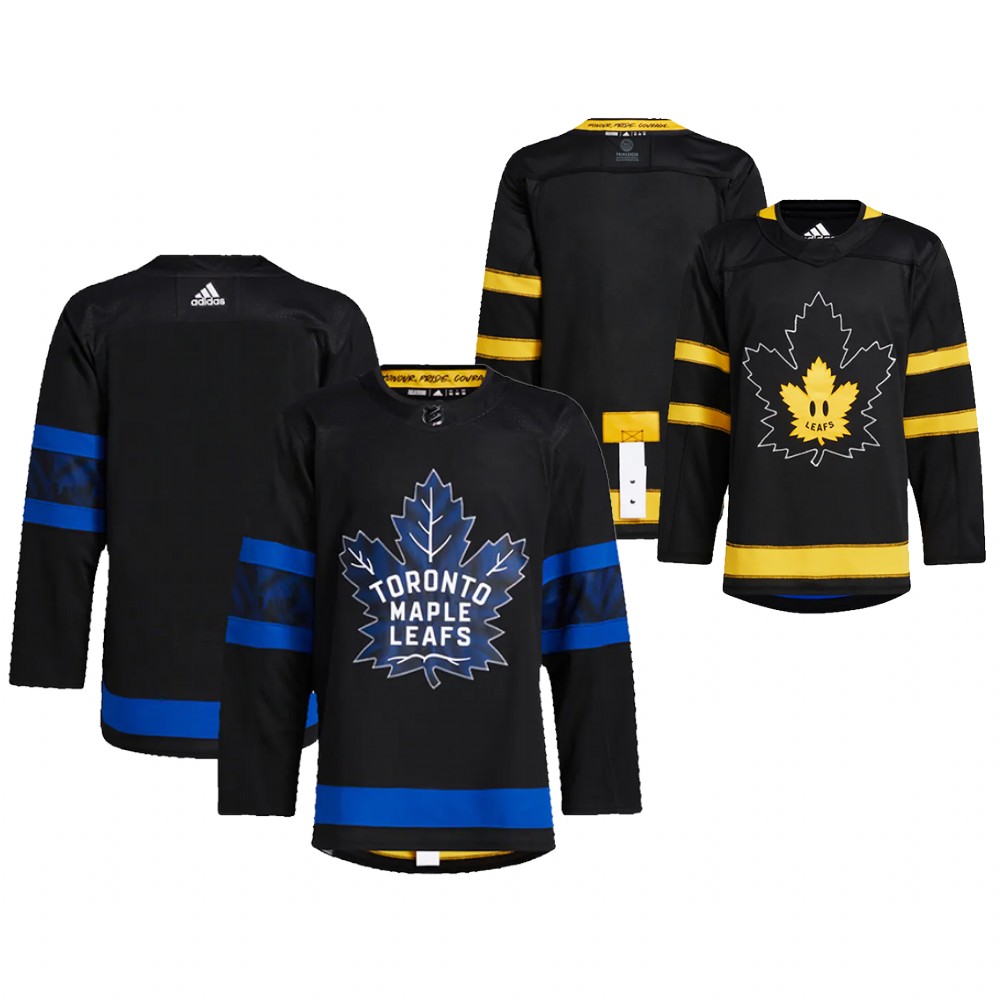 Maple Leafs drew house Alternate Reversible Authentic Black Jersey