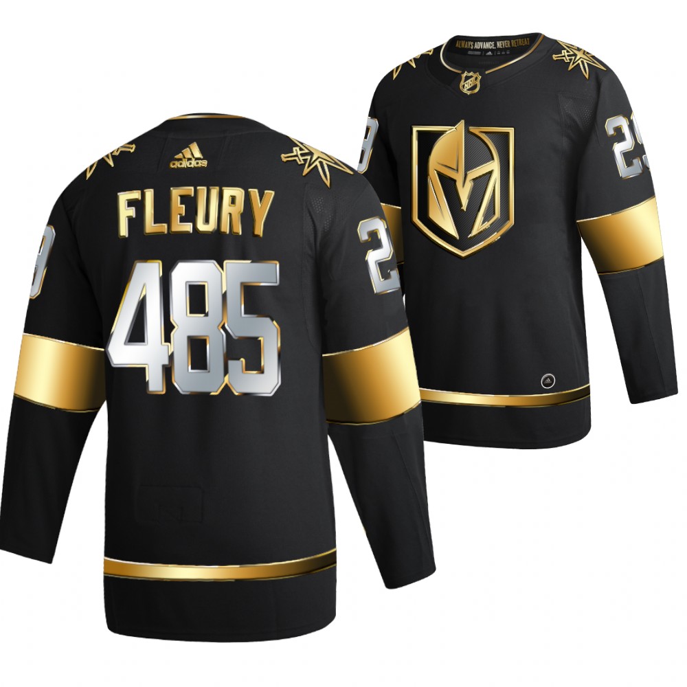 Marc-Andre Fleury 485th Career Win Black Golden Knights #29 Jersey Golden Limited