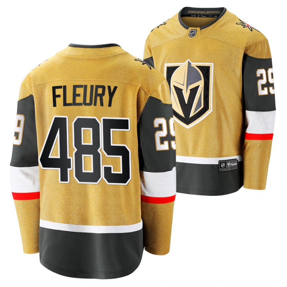 Marc-Andre Fleury 485th Career Win Gold Golden Knights #29 Jersey Honorable